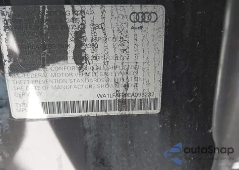 2014 Audi Q5 2.0T Premium from USA, damaged, VIN WA1LFAFP9EA093232
